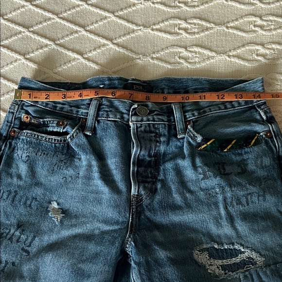 Distressed patchwork jeans by Polo Ralph Lauren size 27 - Picture 9 of 12